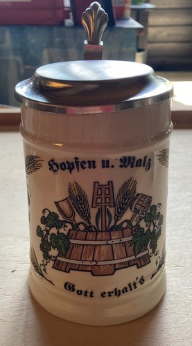 Bierkrug hopfen und malz - und,