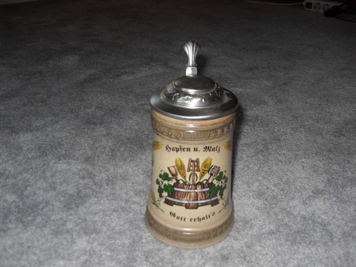 Bierkrug mit zinndeckel l - mit,
