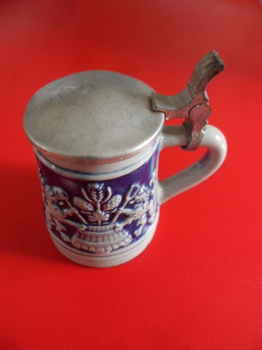 Mini bierkrug mit zinndeckel - mini,