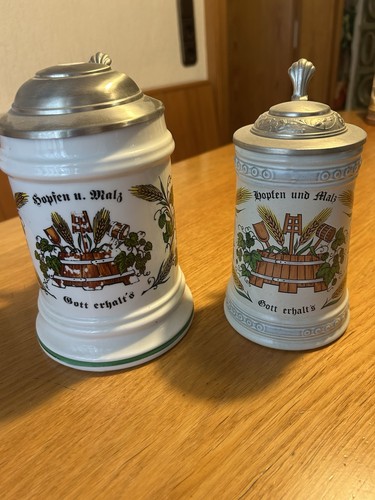 Bierkrug mit zinndeckel - bierkrug,